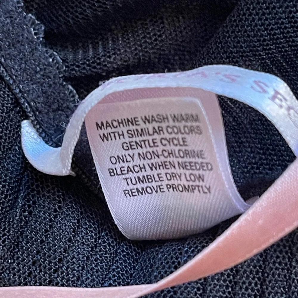 Victorias Secret Y2K Sheer Black Babydoll Lingerie Size Large - Picture 7 of 8